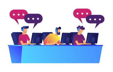 Cybersport turnuva vektör çizim üzerinde video oyunu oynayan oyuncular takım.