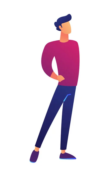 Homme d'affaires debout avec les mains dans les poches illustration vectorielle . — Image vectorielle