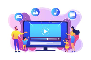 SmartTV içerik kavramı vektör çizim.