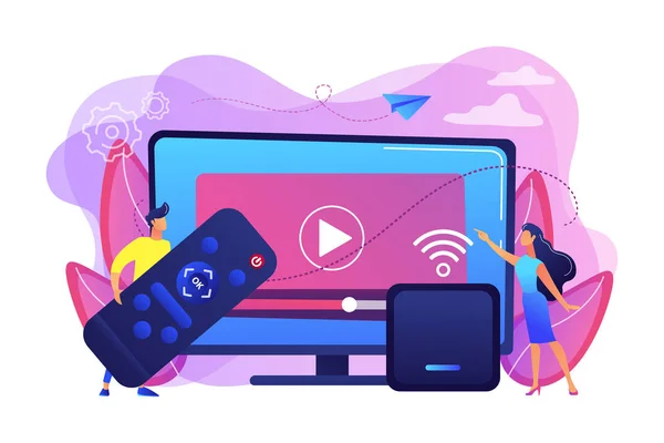 Smart tv box Konzept Vektor Illustration. — Stockvektor