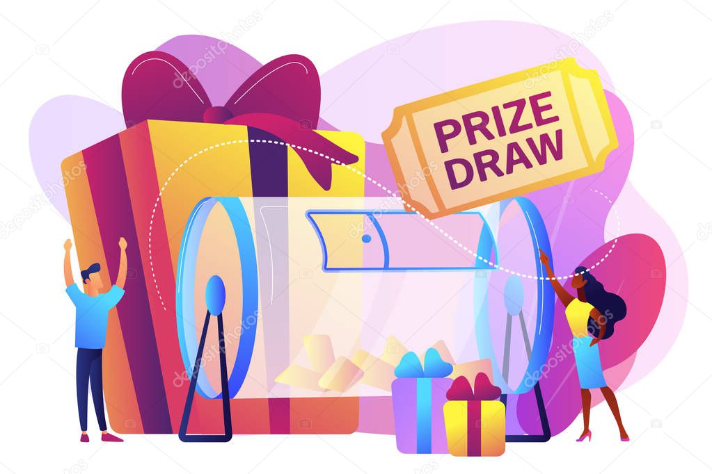 Prize draw concept vector illustration.