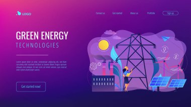 Alternatif enerji konsepti iniş sayfası.