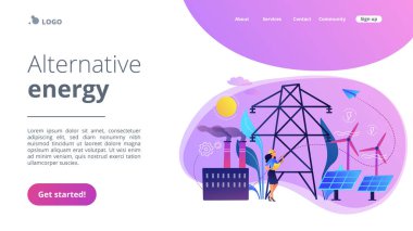 Alternatif enerji konsepti iniş sayfası.