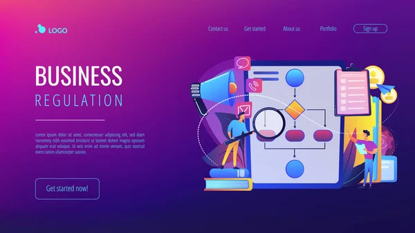 Business Rule Konzept Landing Page. — Stockvektor