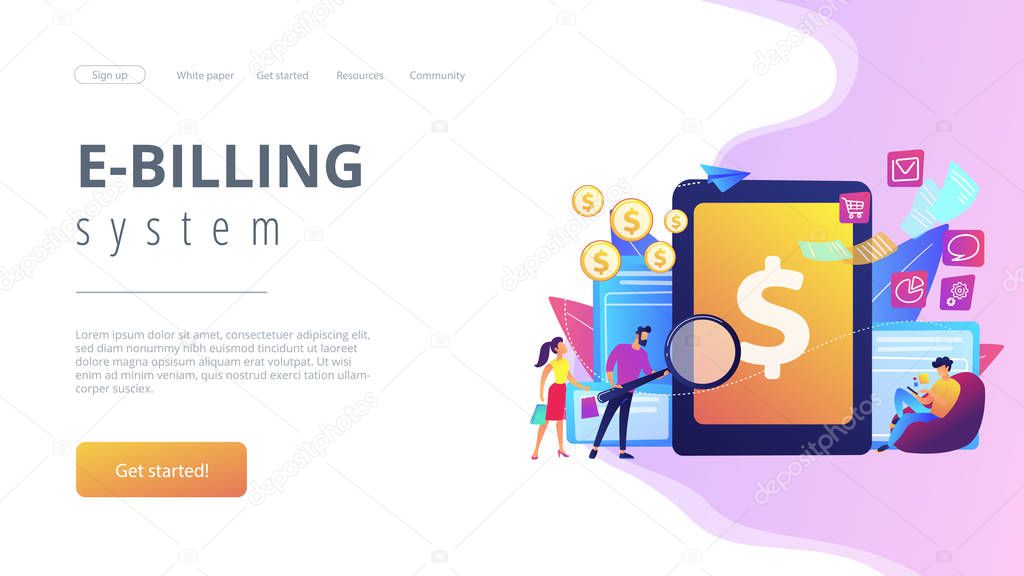 E-invoicing concept landing page.