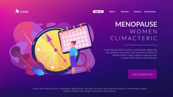 Menopausia concepto landing page . — Vector de stock