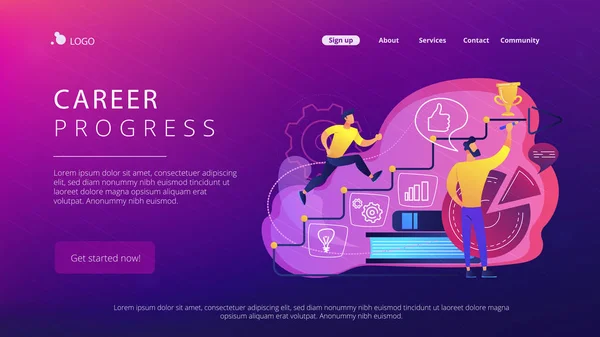 Business Coaching Konzept Landing Page. — Stockvektor