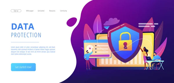Cybersecurity concept landing page. — Stockvector