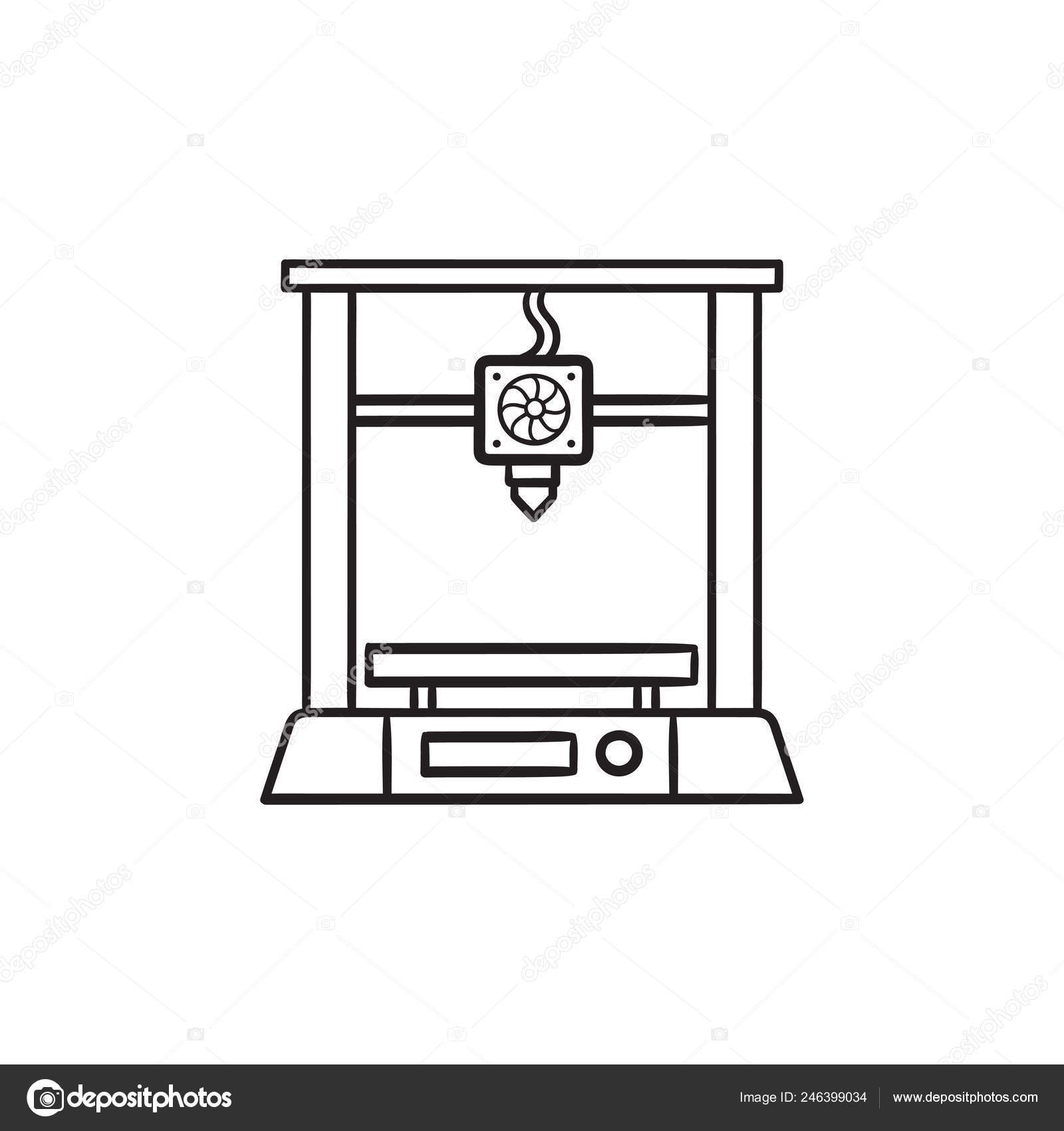 3d printer hand drawn outline doodle icon. Stock Vector Image by  ©VisualGeneration #246399034