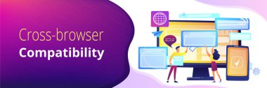 Cross-browser compatibility concept banner header. clipart