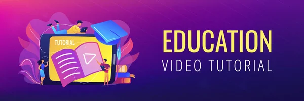 Video tutorial header banner. — Stockvector