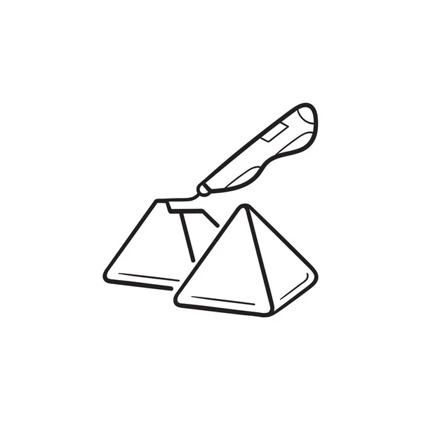Stylo doodler 3d et pyramides dessinées à la main contour icône doodle . — Image vectorielle