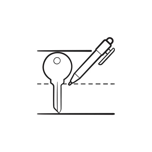 Λέξη-κλειδί γράφοντας το χέρι συντάσσονται διάρθρωσης doodle εικονίδιο. — Διανυσματικό Αρχείο