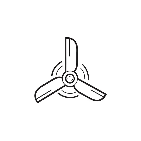 Wind turbine hand drawn outline doodle icon. — Stock Vector