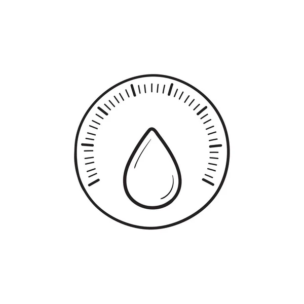 Contrôle de l'humidité dessiné à la main contour icône doodle . — Image vectorielle
