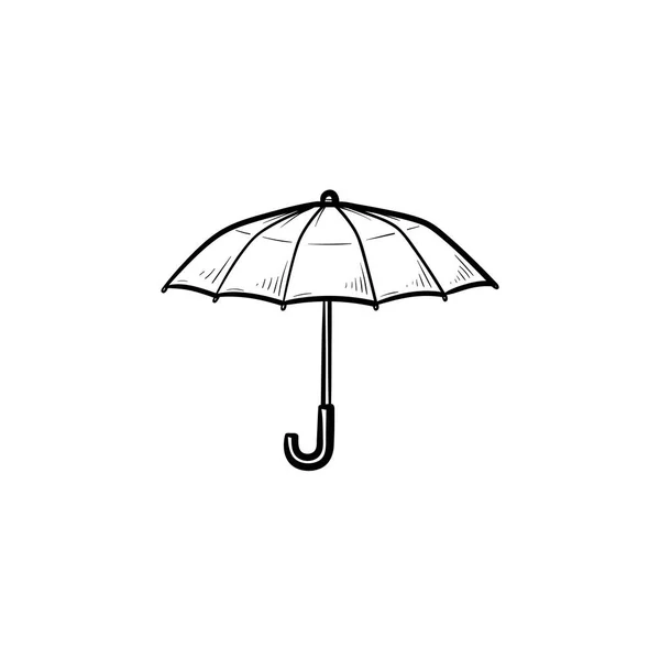 Paraguas dibujado a mano esbozo garabato icono . — Archivo Imágenes Vectoriales