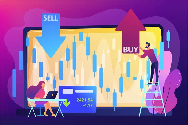 Ilustração vetorial do conceito de mercado de ações . — Vetor de Stock