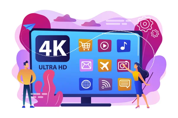 Ilustracja wektorowa koncepcja UHD smart Tv. — Wektor stockowy