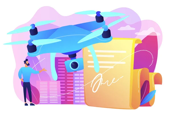 Illustration vectorielle du concept de réglementation de vol de drone . — Image vectorielle