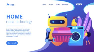 Ev robot teknolojisi kavramı açılış sayfası.