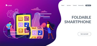 Katlanabilir akıllı telefon konsepti iniş sayfası.