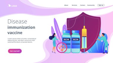 Aşı programı konsepti iniş sayfası.