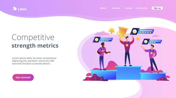 Système de classement sportif concept landing page . — Image vectorielle