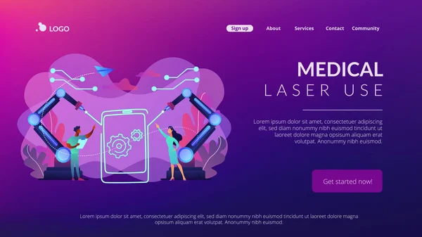 Laser tecnologias conceito landing page . — Vetor de Stock