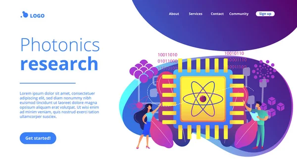 Optical technology concept landing page. — Stock Vector