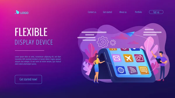 Bendable device concept landing page. — Διανυσματικό Αρχείο