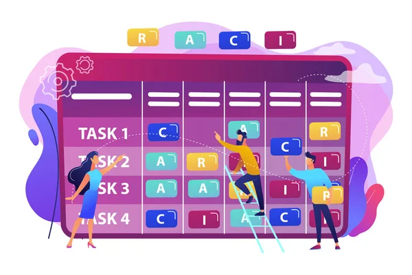 RACI matrix concept vector illustration. — Stock Vector