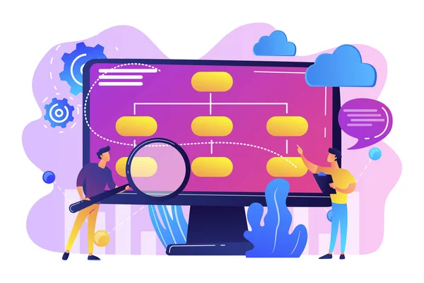 Ilustración de vector de concepto de modelo de negocio impulsado por datos . — Vector de stock