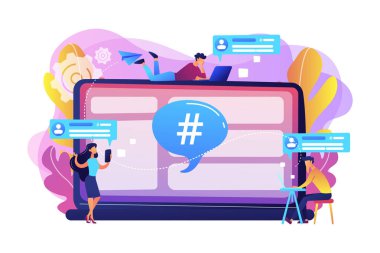 Microblog platformu kavramı vektör çizim.