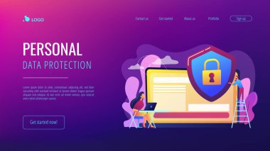 Veri gizlilik kavramı iniş sayfası.