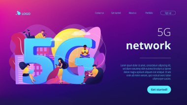 5g ağ konsept iniş sayfası.