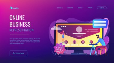 Şirket web sitesi konsepti iniş sayfası.