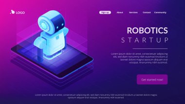 Mobil robot isometric3d açılış sayfası.
