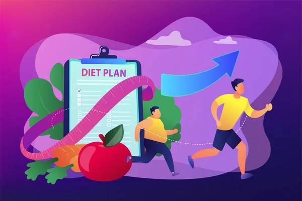 Perda de peso conceito de dieta vetor ilustração . —  Vetores de Stock