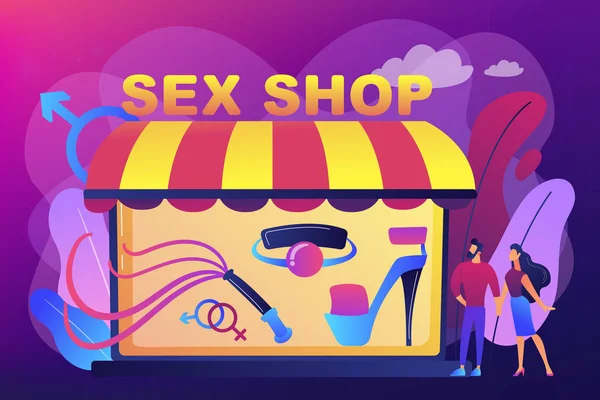 Sex shop concetto vettoriale illustrazione . — Vettoriale Stock