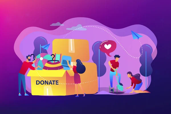 Ilustração vetorial do conceito de voluntariado . — Vetor de Stock