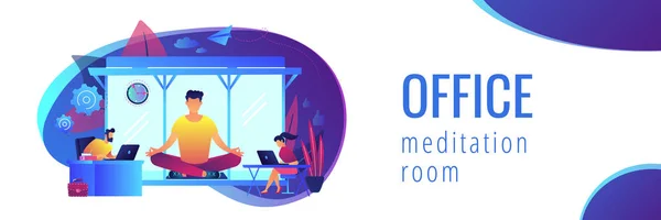 Cabina de meditación de oficina cabecera del banner concepto . — Vector de stock