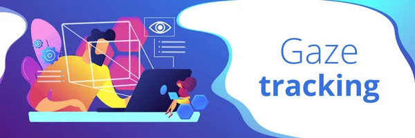 Eye tracking technology concept banner header.