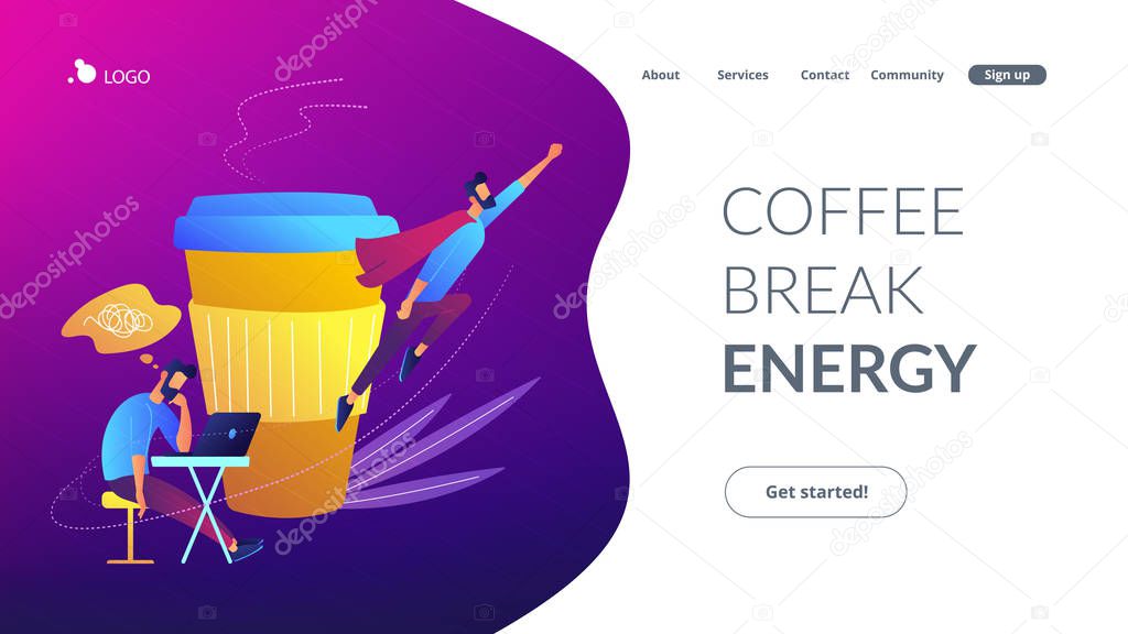 Coffee break concept landing page.