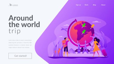 Sayfa şablonu açılış dünya vektör seyahat.
