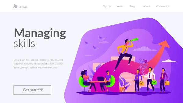 Template voor Leadership landing page. — Stockvector