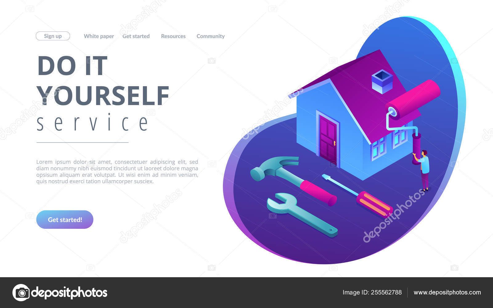 Diy Repair Concept Isometric 3d Landing Page Stock Vector Diy Repair Do It Yourself Service Self Learning Concept Isometric 3d Website App Landing Web Page Template Vector By Rastudio
