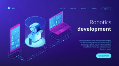 Wifi kontrollü Robotik isometric3d açılış sayfası.