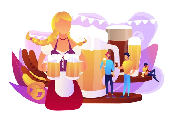 Cerveza festival concepto vector ilustración . — Archivo Imágenes Vectoriales