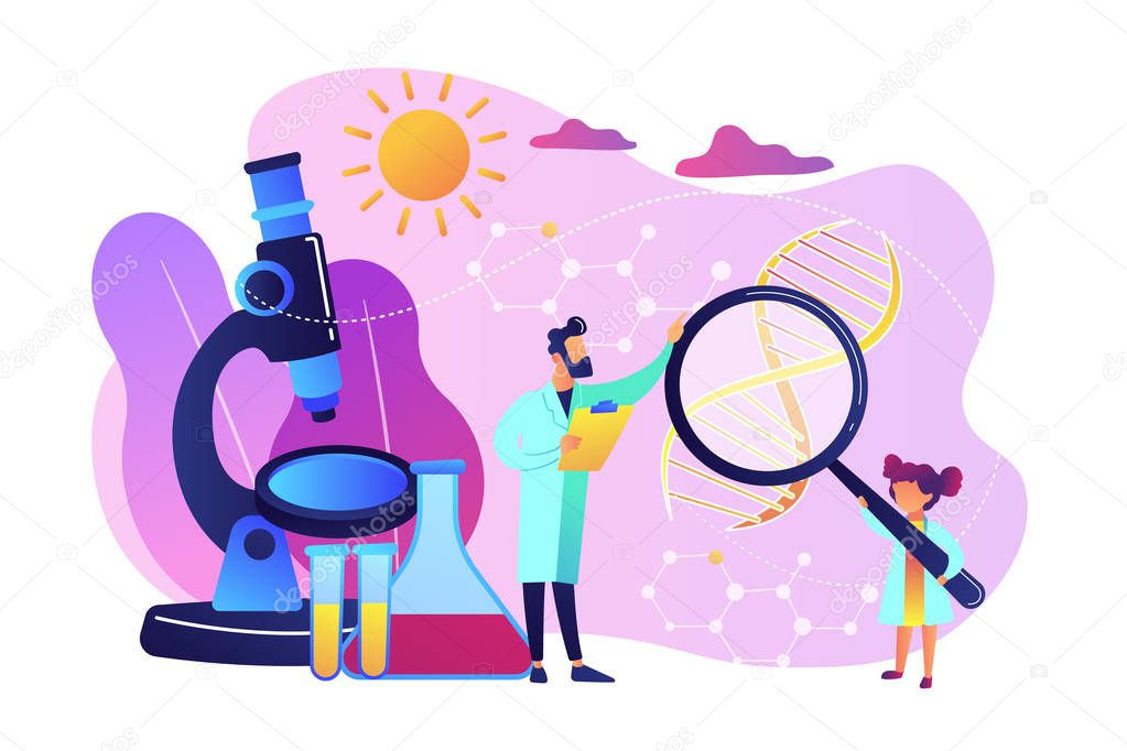 Science camp concept vector illustration.
