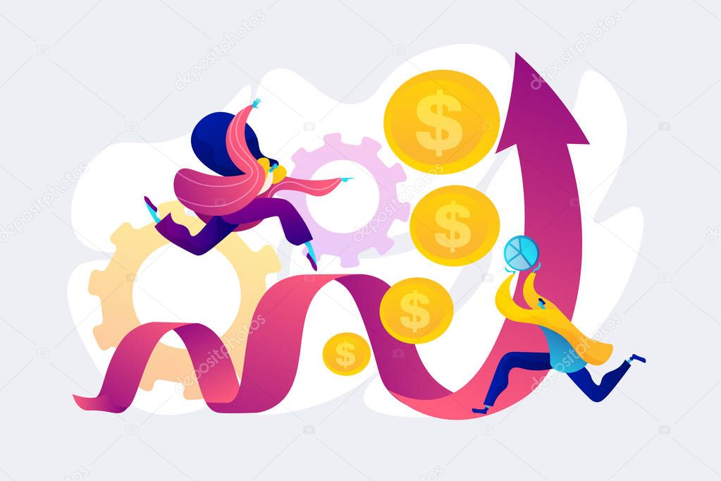 Sales growth concept vector illustration.